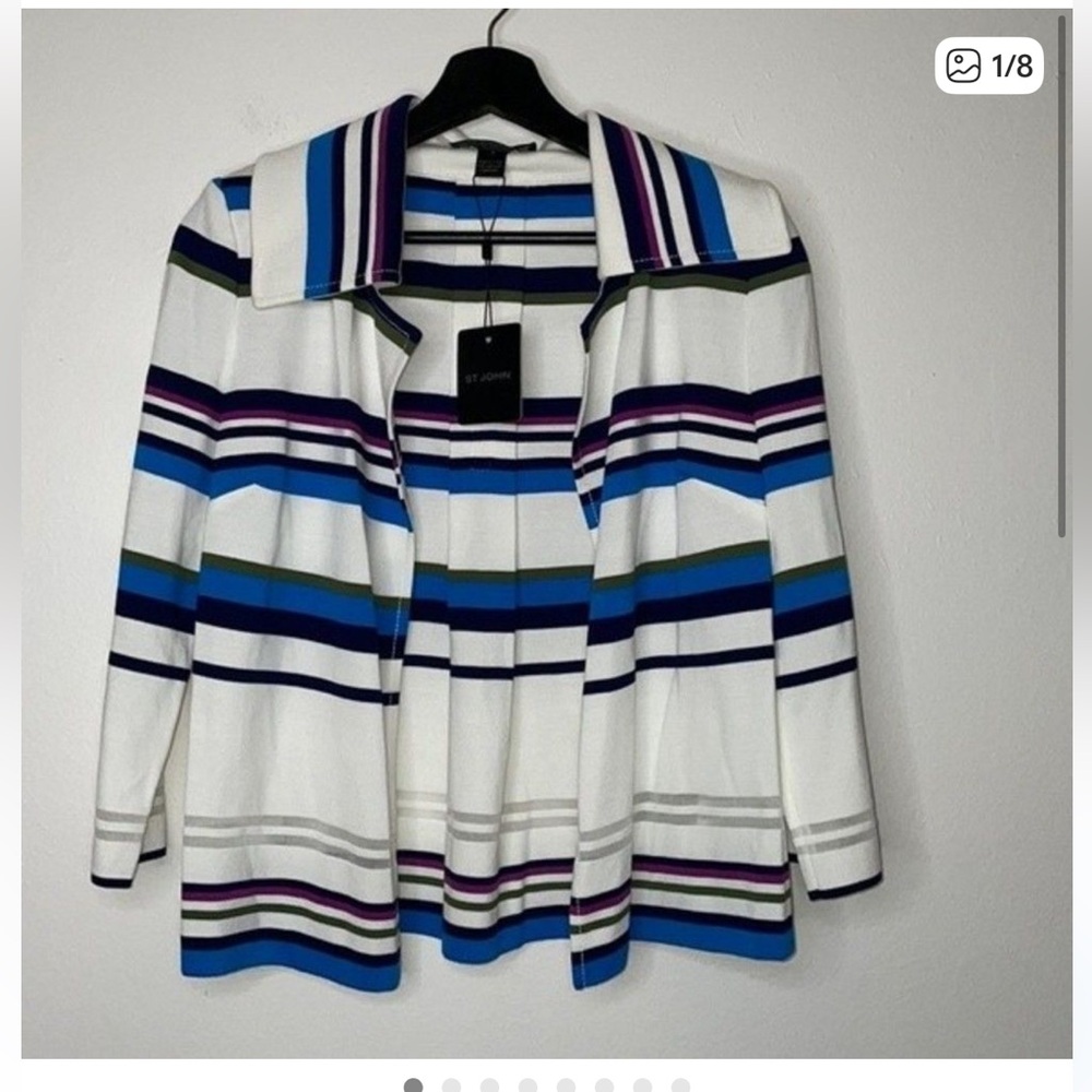 ST John Open Front Striped blazer Jacket